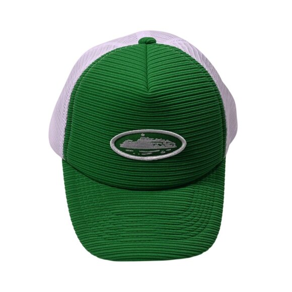 Corteiz Short Peak Trucker Hat in Green main image 5